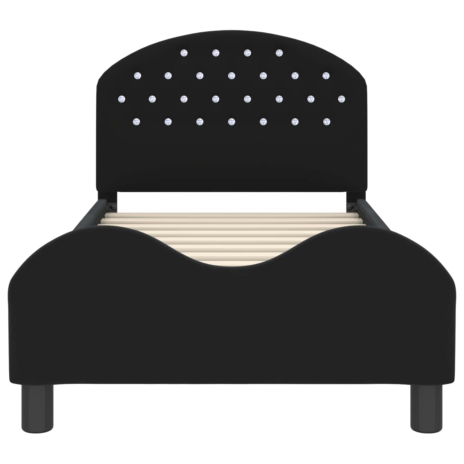Bedframe voor kinderen met hoofdbord Zwart 80 x 160 cm Fluweel