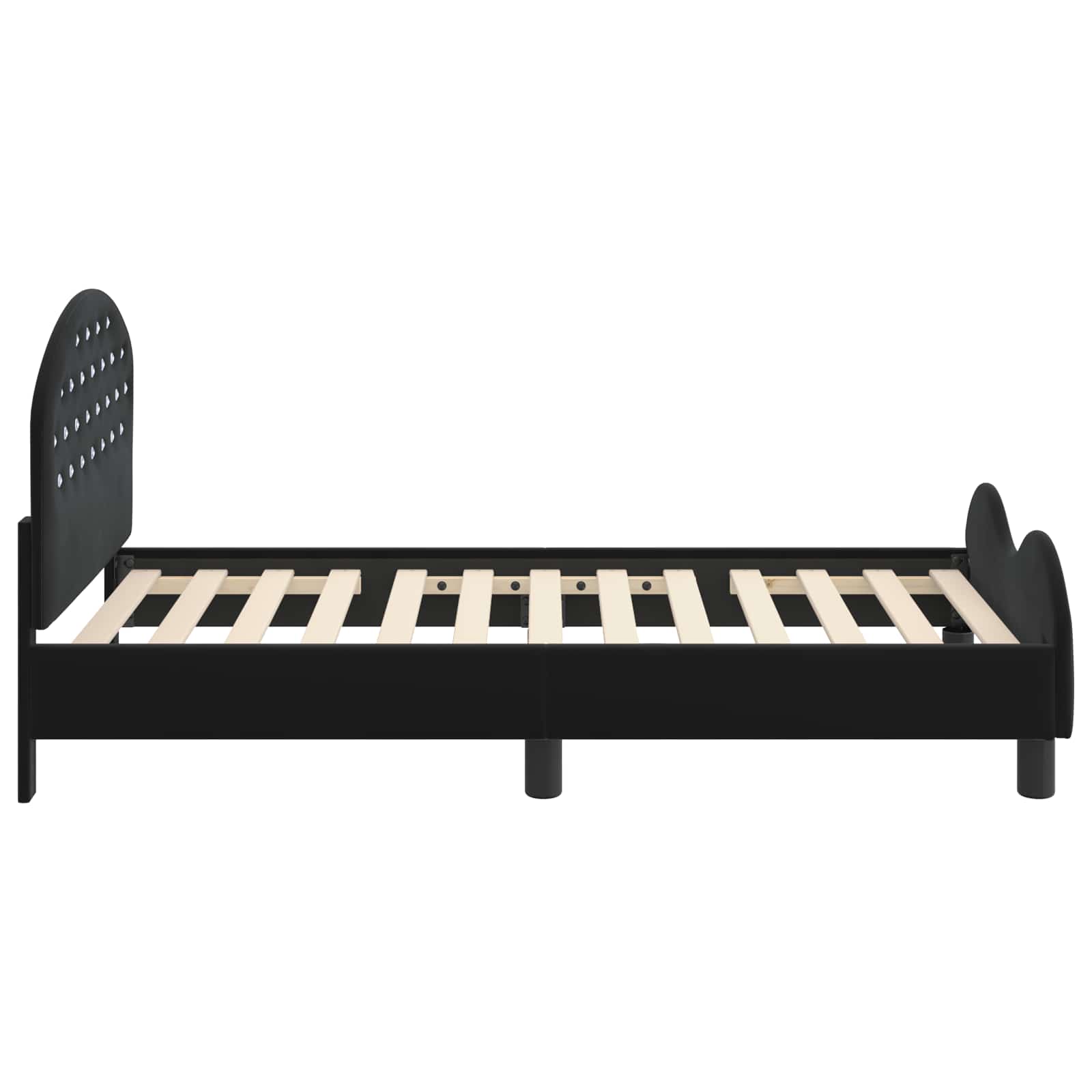 Bedframe voor kinderen met hoofdbord Zwart 80 x 160 cm Fluweel