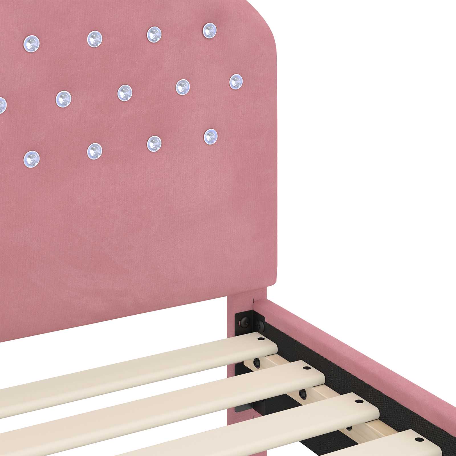 Bedframe voor kinderen met hoofdbord Roze 80 x 160 cm Fluweel