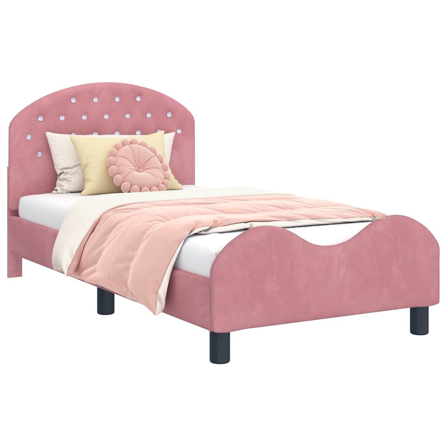 Bedframe voor kinderen met hoofdbord Roze 80 x 160 cm Fluweel