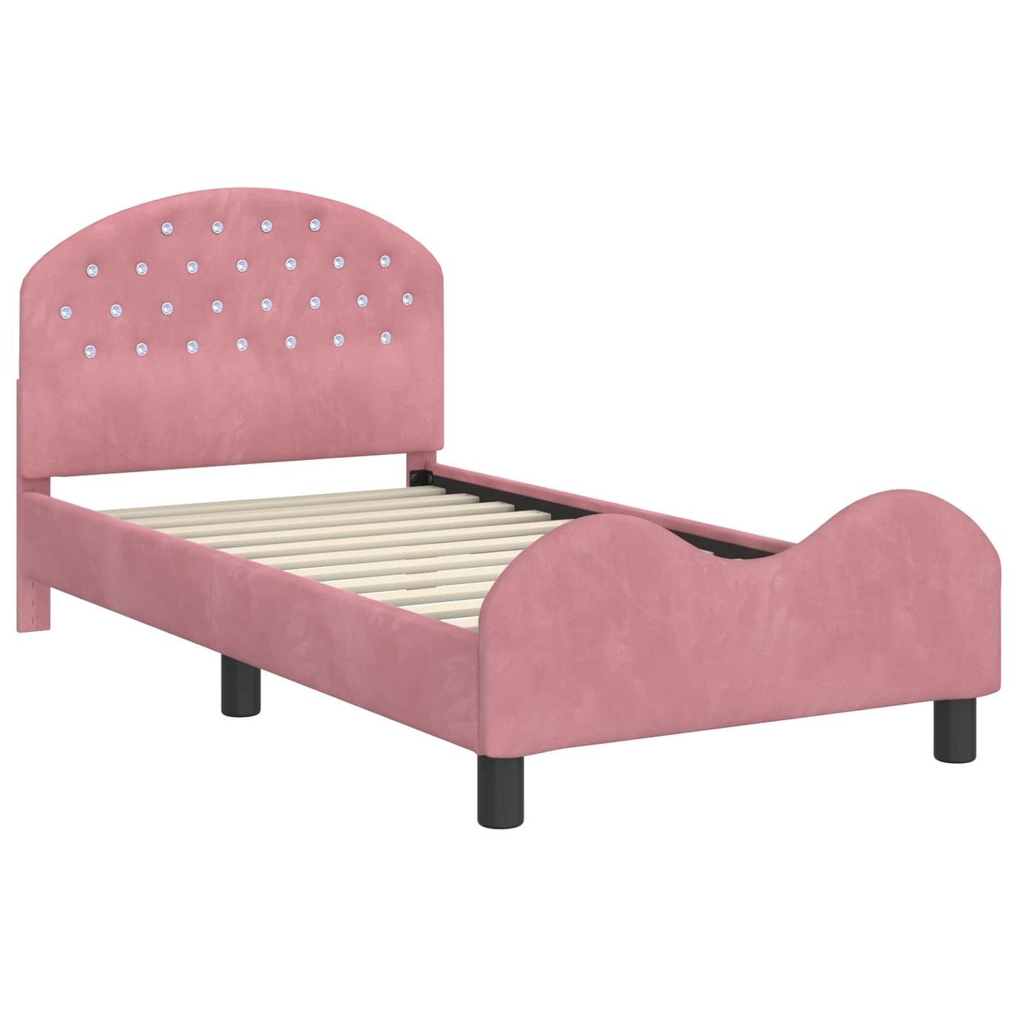 Bedframe voor kinderen met hoofdbord Roze 80 x 160 cm Fluweel