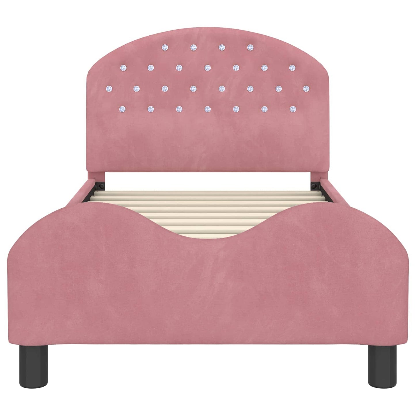 Bedframe voor kinderen met hoofdbord Roze 80 x 160 cm Fluweel