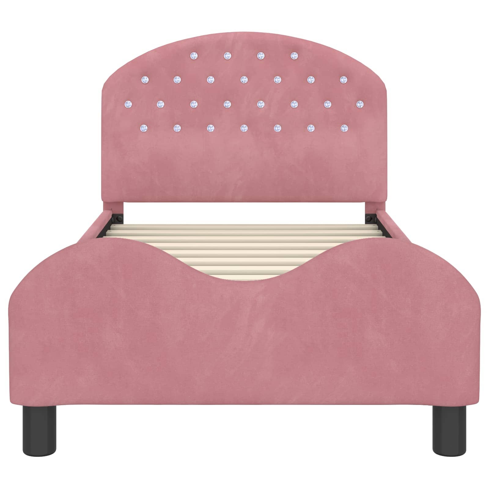 Bedframe voor kinderen met hoofdbord Roze 80 x 160 cm Fluweel