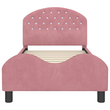 Bedframe voor kinderen met hoofdbord Roze 80 x 160 cm Fluweel