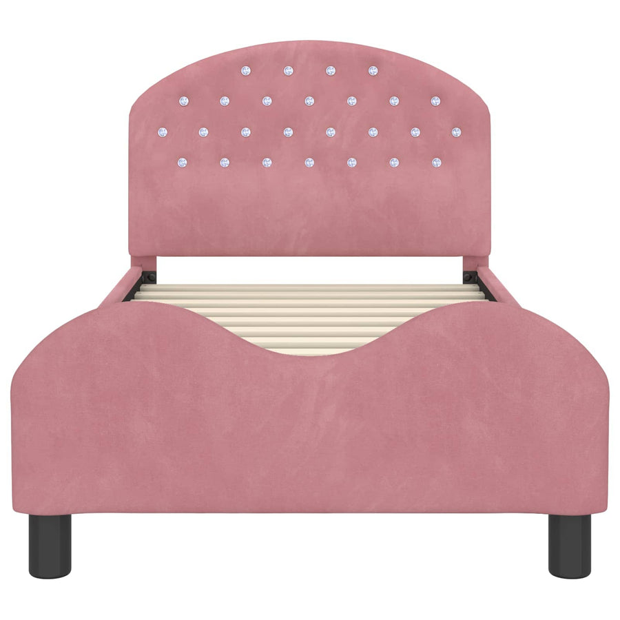 Bedframe voor kinderen met hoofdbord Roze 80 x 160 cm Fluweel
