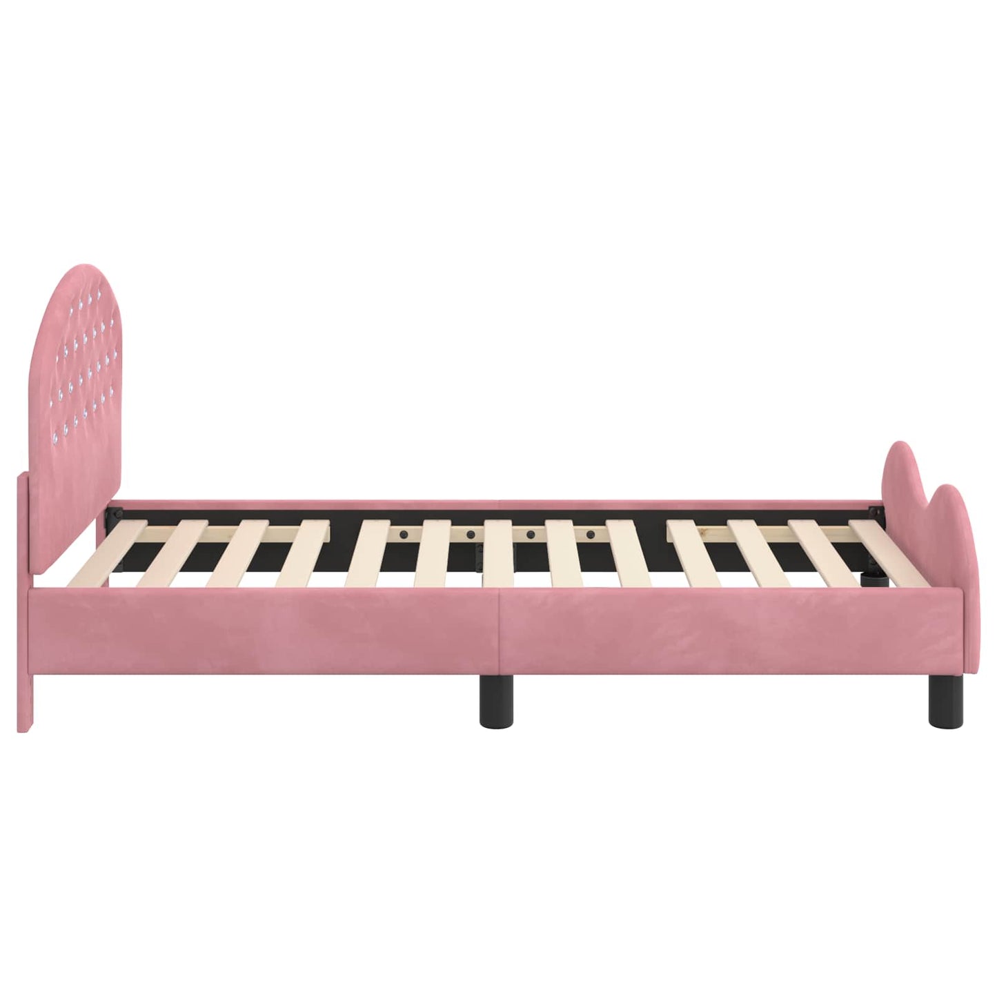 Bedframe voor kinderen met hoofdbord Roze 80 x 160 cm Fluweel
