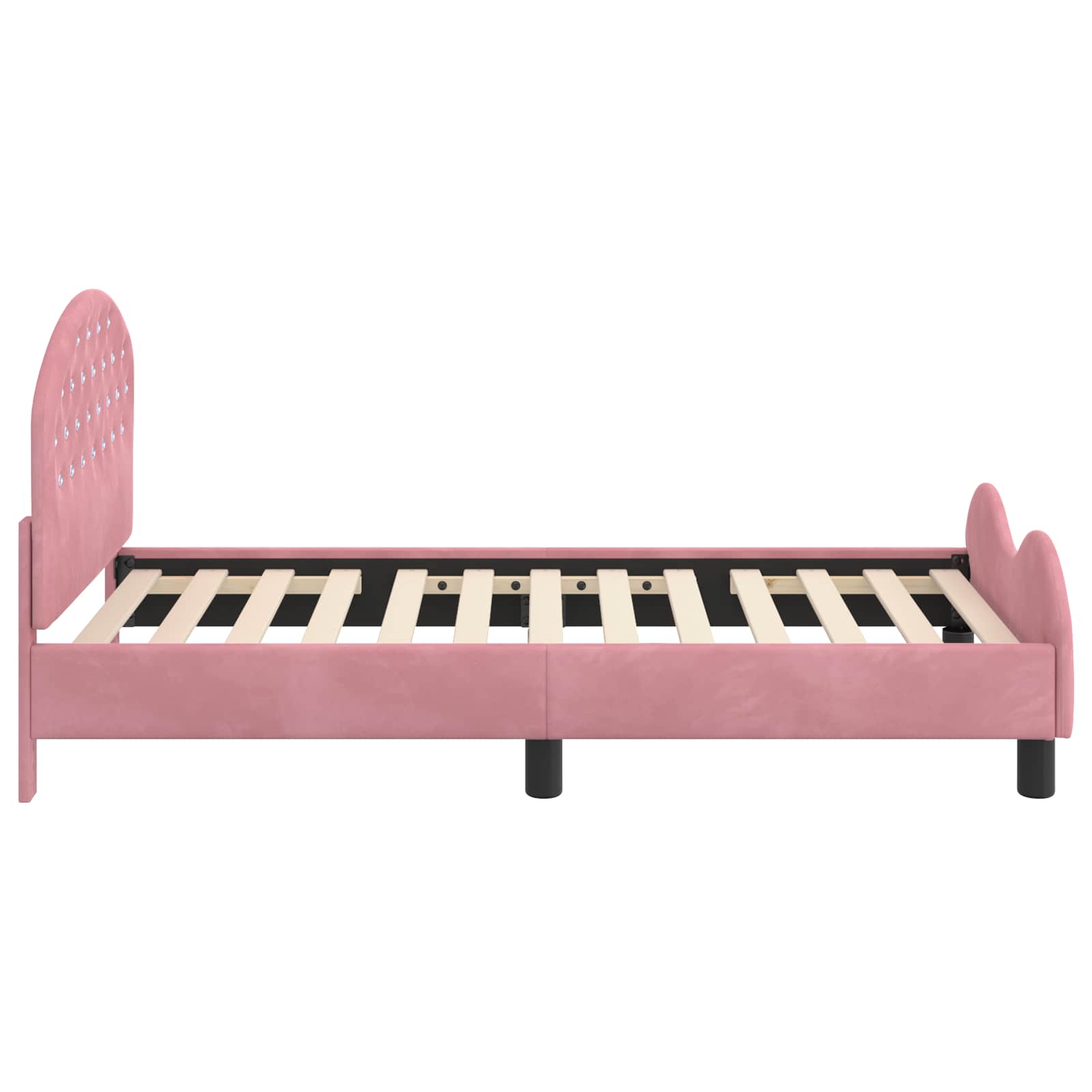 Bedframe voor kinderen met hoofdbord Roze 80 x 160 cm Fluweel