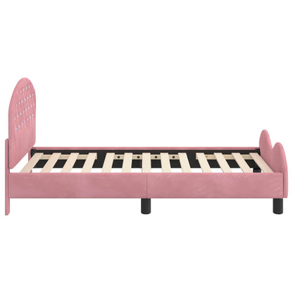 Bedframe voor kinderen met hoofdbord Roze 80 x 160 cm Fluweel