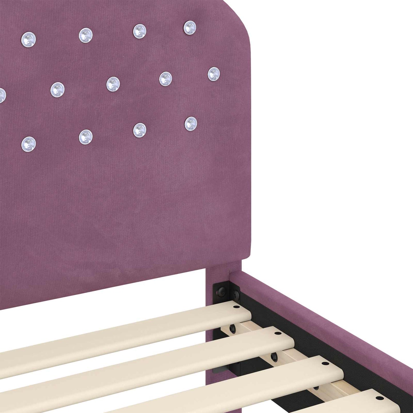 Bedframe voor kinderen met hoofdbord Paars 80 x 160 cm Fluweel