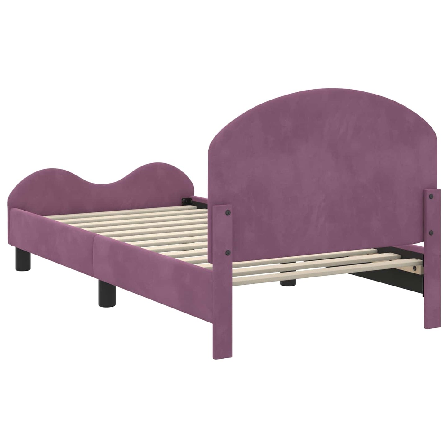 Bedframe voor kinderen met hoofdbord Paars 80 x 160 cm Fluweel