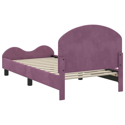 Bedframe voor kinderen met hoofdbord Paars 80 x 160 cm Fluweel
