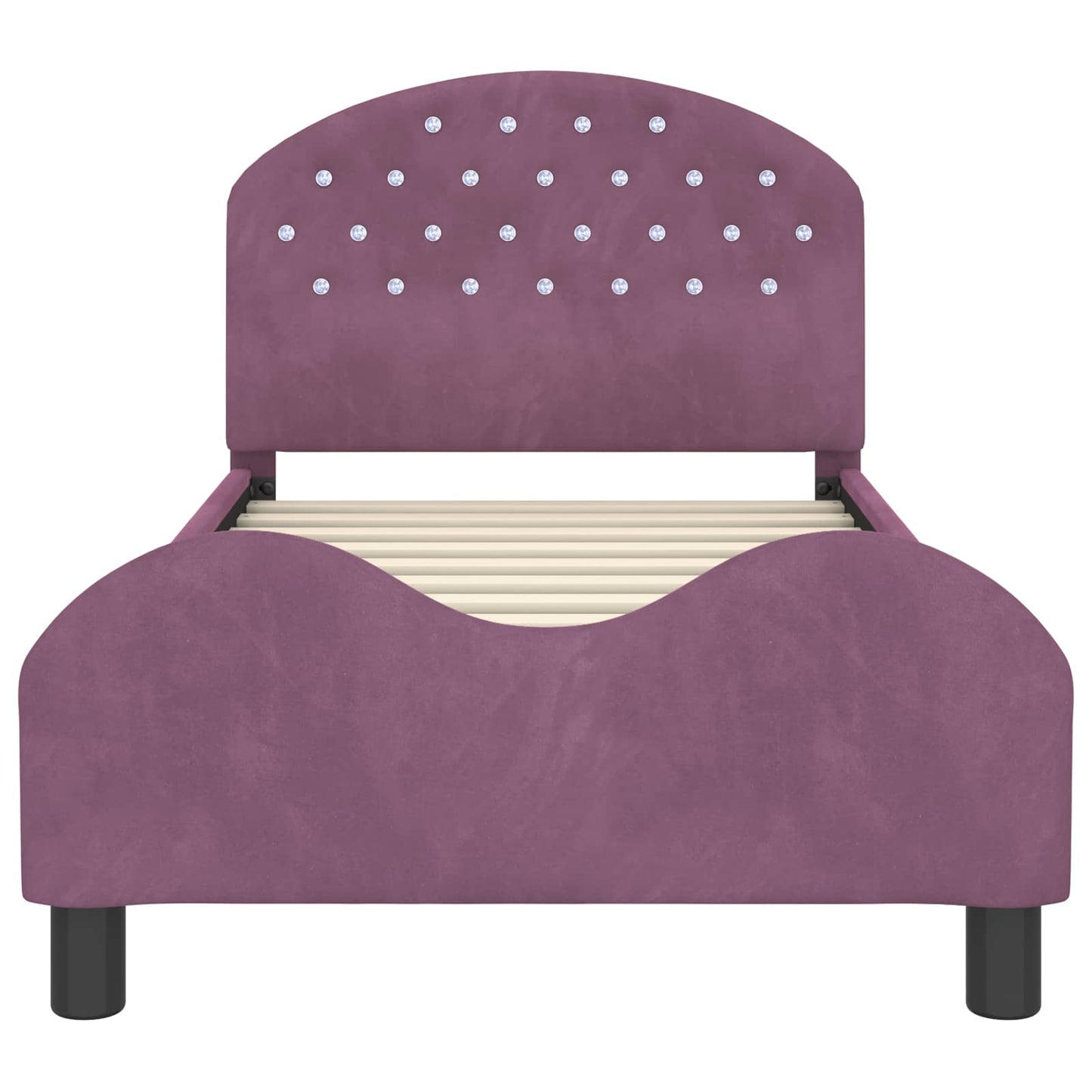 Bedframe voor kinderen met hoofdbord Paars 80 x 160 cm Fluweel