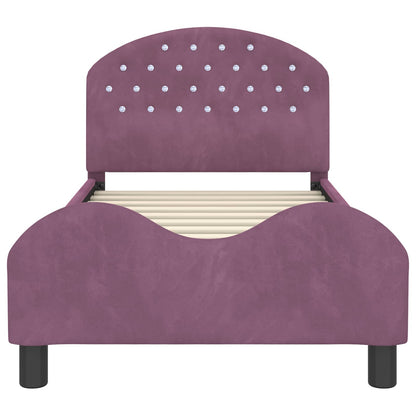 Bedframe voor kinderen met hoofdbord Paars 80 x 160 cm Fluweel