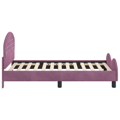 Bedframe voor kinderen met hoofdbord Paars 80 x 160 cm Fluweel