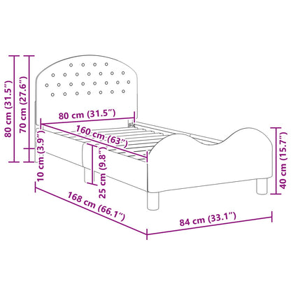Bedframe voor kinderen met hoofdbord Paars 80 x 160 cm Fluweel