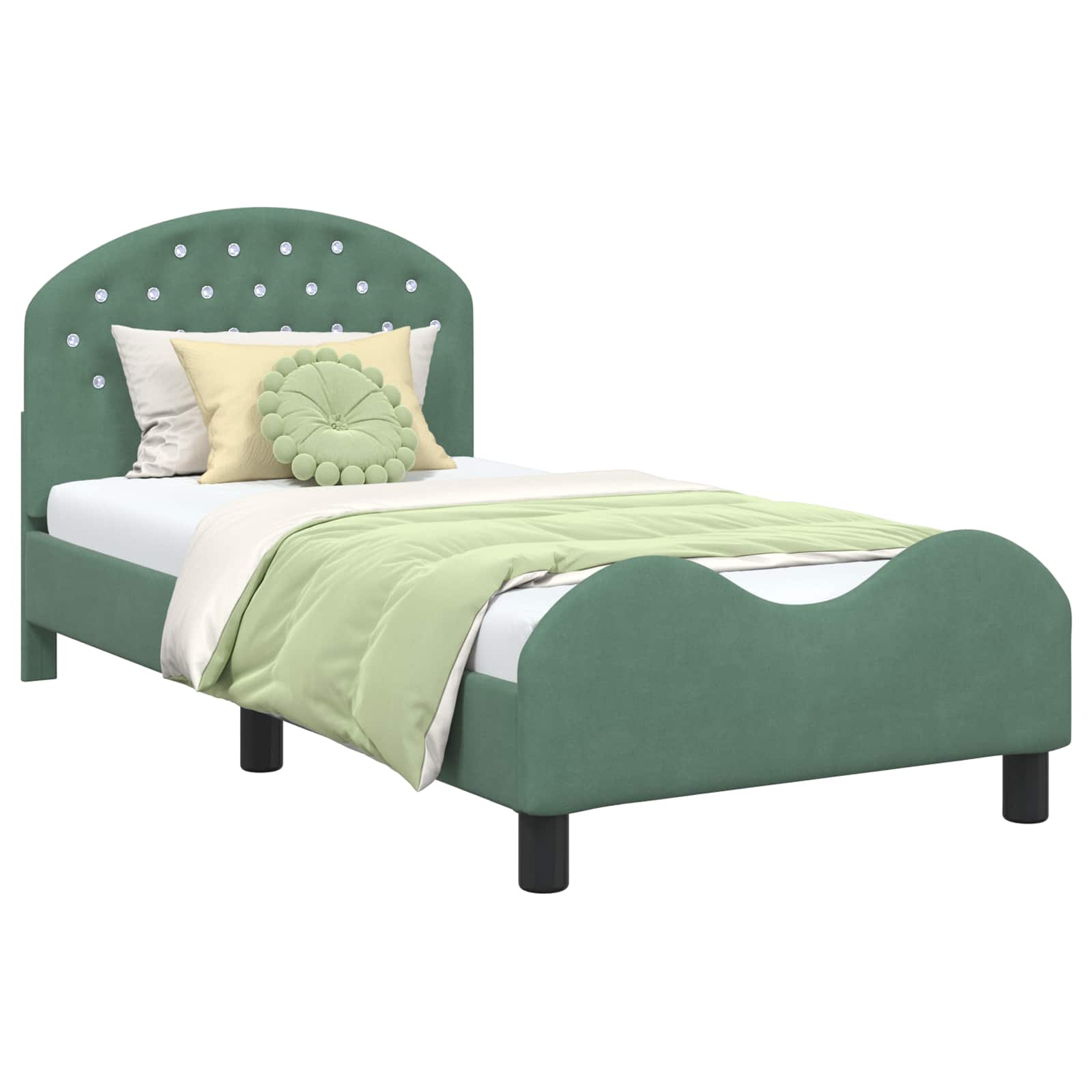 Bedframe voor kinderen met hoofdbord Zeegroen 80 x 160 cm