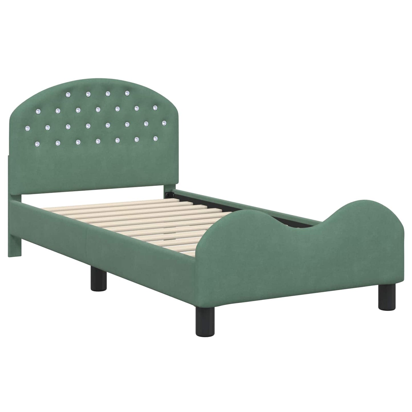 Bedframe voor kinderen met hoofdbord Zeegroen 80 x 160 cm
