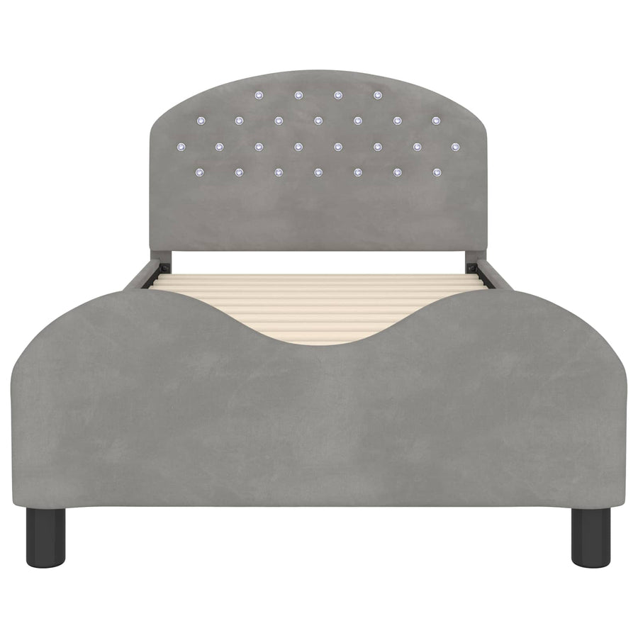 Bedframe voor kinderen met hoofdbord Lichtgrijs 80 x 200 cm