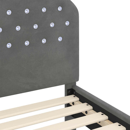 Bedframe voor kinderen met hoofdbord Donkergrijs 80 x 200 cm