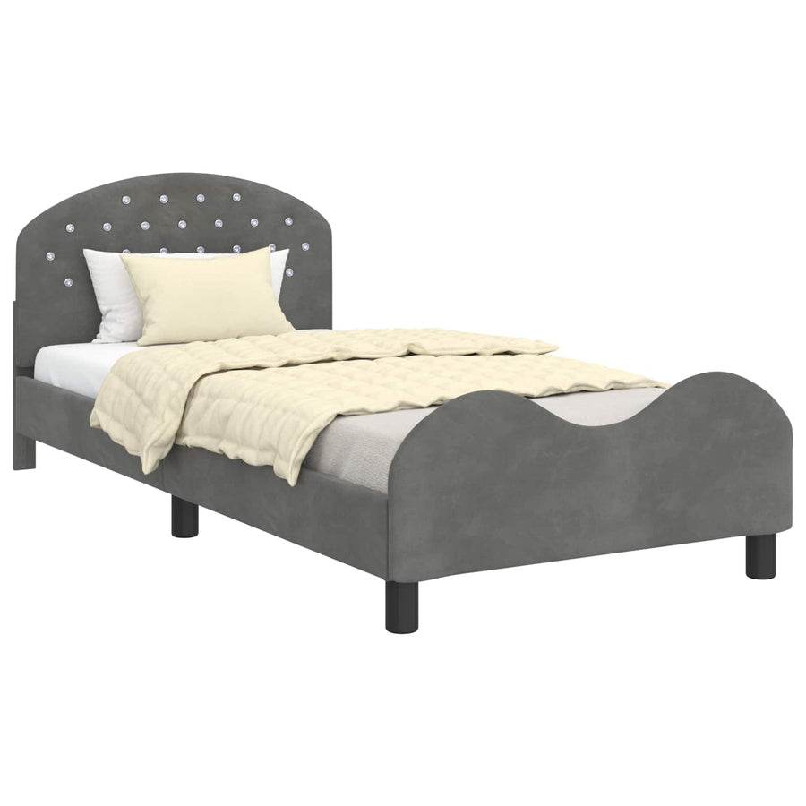 Bedframe voor kinderen met hoofdbord Donkergrijs 80 x 200 cm