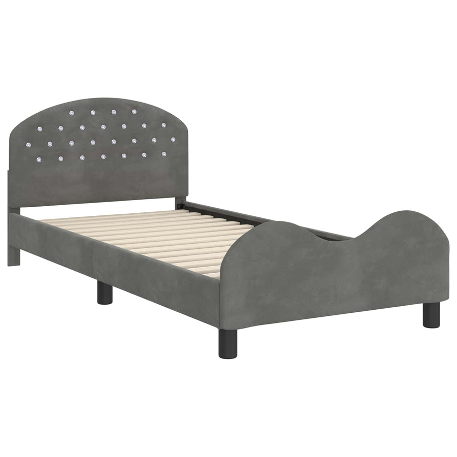 Bedframe voor kinderen met hoofdbord Donkergrijs 80 x 200 cm