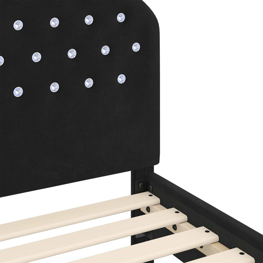 Bedframe voor kinderen met hoofdbord Zwart 80 x 200 cm Fluweel