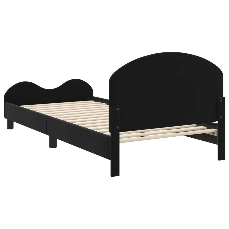 Bedframe voor kinderen met hoofdbord Zwart 80 x 200 cm Fluweel