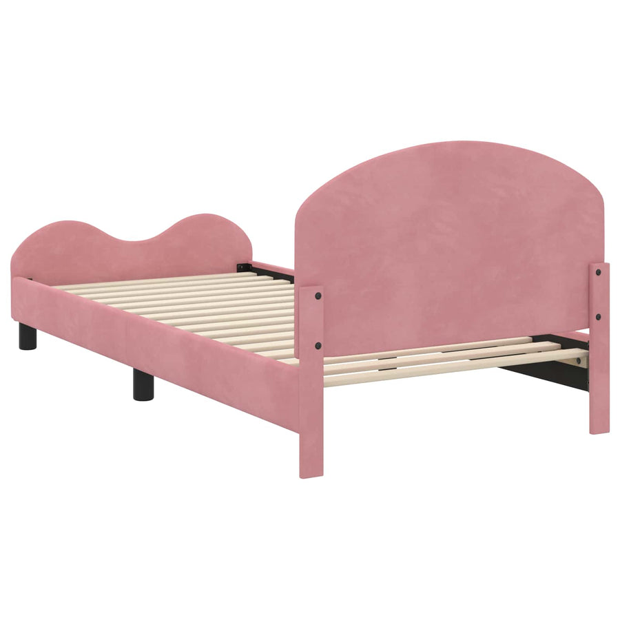 Bedframe voor kinderen met hoofdbord Roze 80 x 200 cm Fluweel