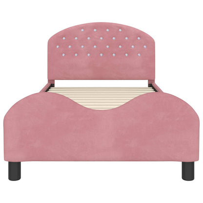Bedframe voor kinderen met hoofdbord Roze 80 x 200 cm Fluweel