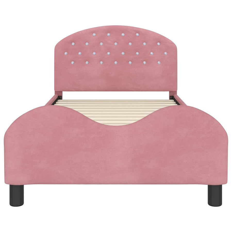 Bedframe voor kinderen met hoofdbord Roze 80 x 200 cm Fluweel