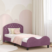 Kinderbedframe 80x200 cm paars fluweel
