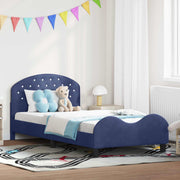 Kinderbedframe 80x200 cm politieblauw met hoofdbord