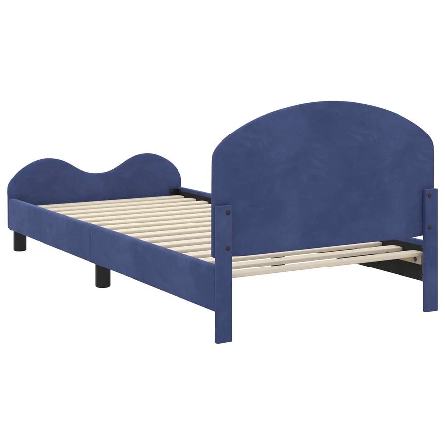 Bedframe voor kinderen met hoofdbord Politieblauw 80 x 200 cm