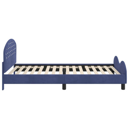 Bedframe voor kinderen met hoofdbord Politieblauw 80 x 200 cm