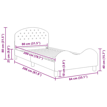 Bedframe voor kinderen met hoofdbord Politieblauw 80 x 200 cm