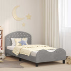 Kids Bed Frame with Headboard Light Gray 90 x 190 cm