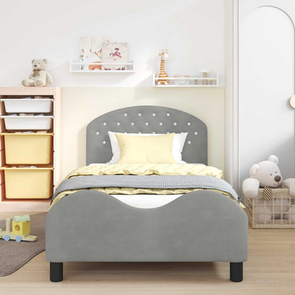 Bedframe Voor Kinderen Met Hoofdbord 90 x 190 cm Lichtgrijs