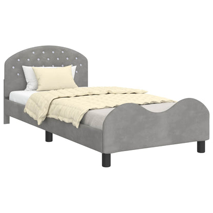 Bedframe Voor Kinderen Met Hoofdbord 90 x 190 cm Lichtgrijs
