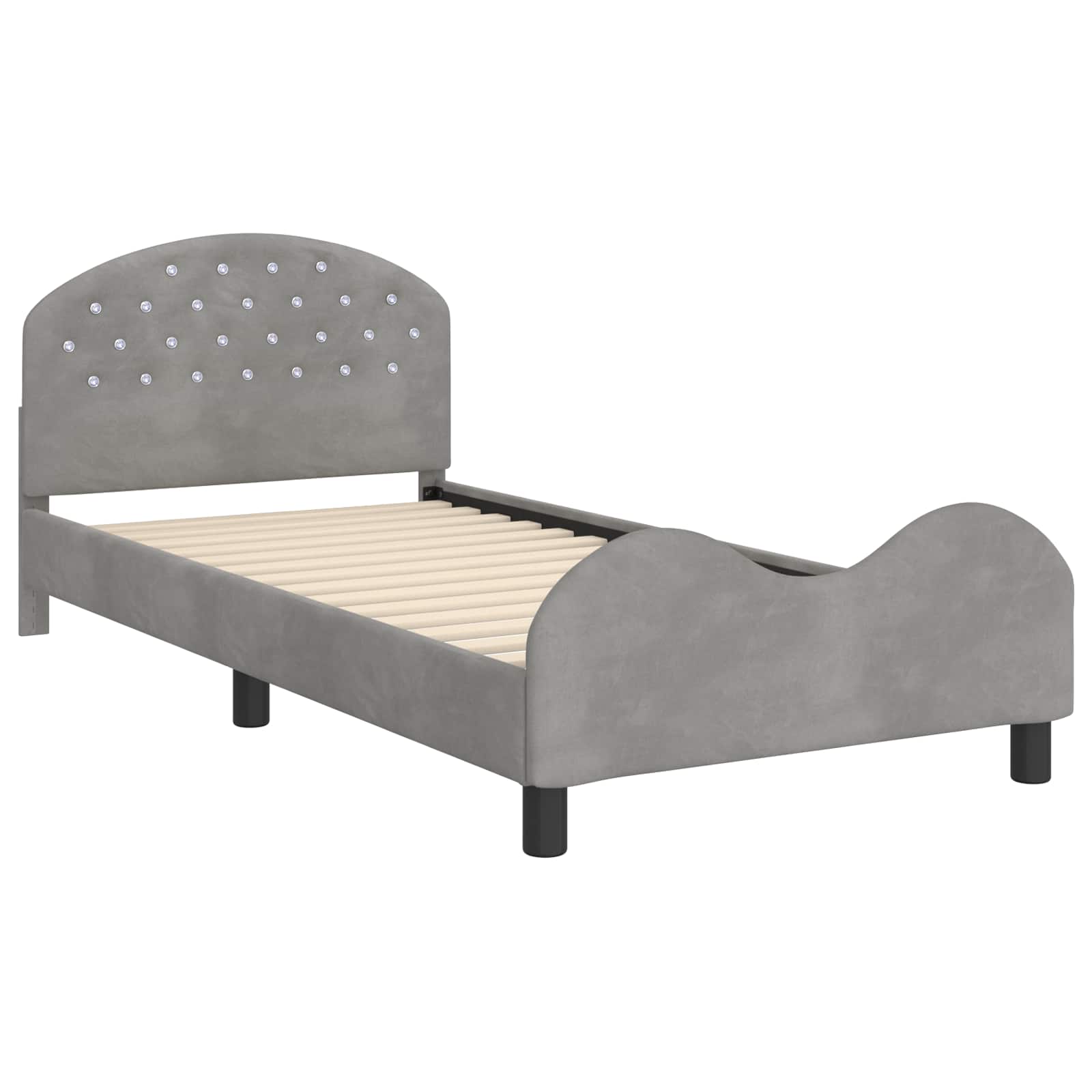 Bedframe Voor Kinderen Met Hoofdbord 90 x 190 cm Lichtgrijs