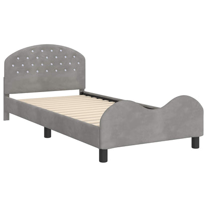 Bedframe Voor Kinderen Met Hoofdbord 90 x 190 cm Lichtgrijs