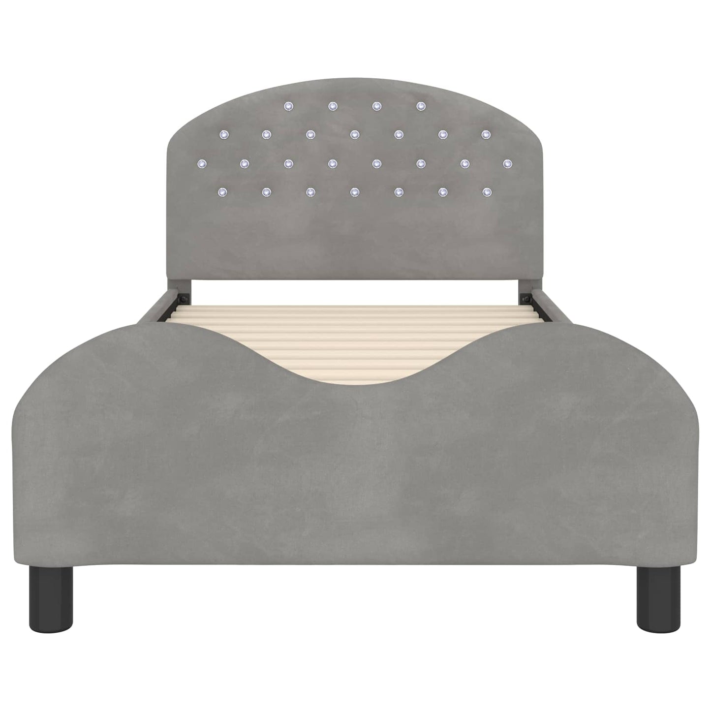 Bedframe Voor Kinderen Met Hoofdbord 90 x 190 cm Lichtgrijs