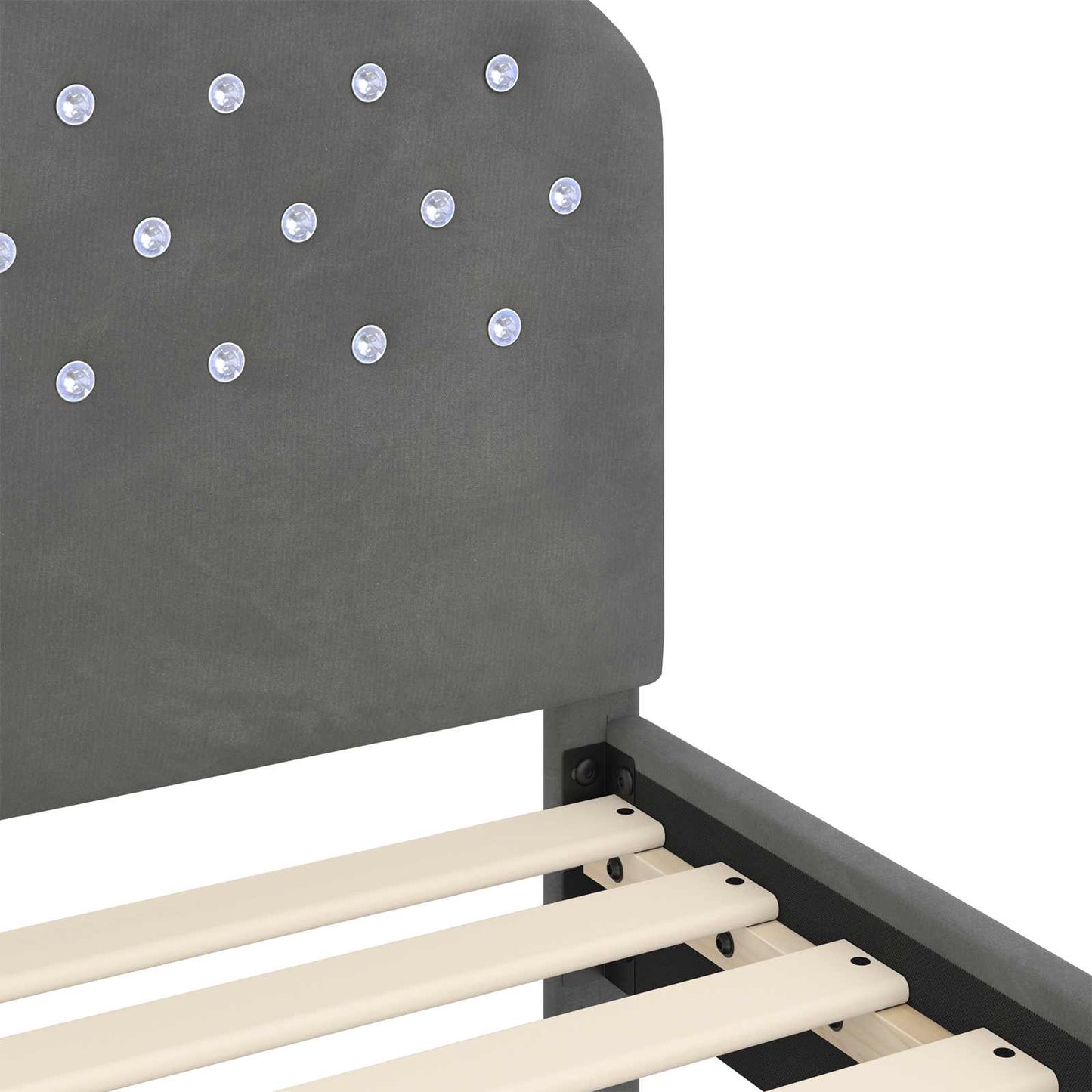 Bedframe voor kinderen met hoofdbord Donkergrijs 90 x 190 cm