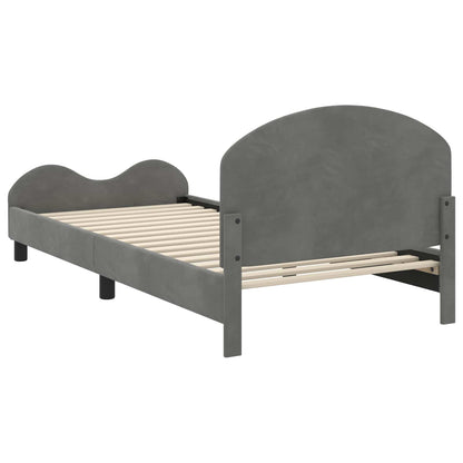 Bedframe voor kinderen met hoofdbord Donkergrijs 90 x 190 cm