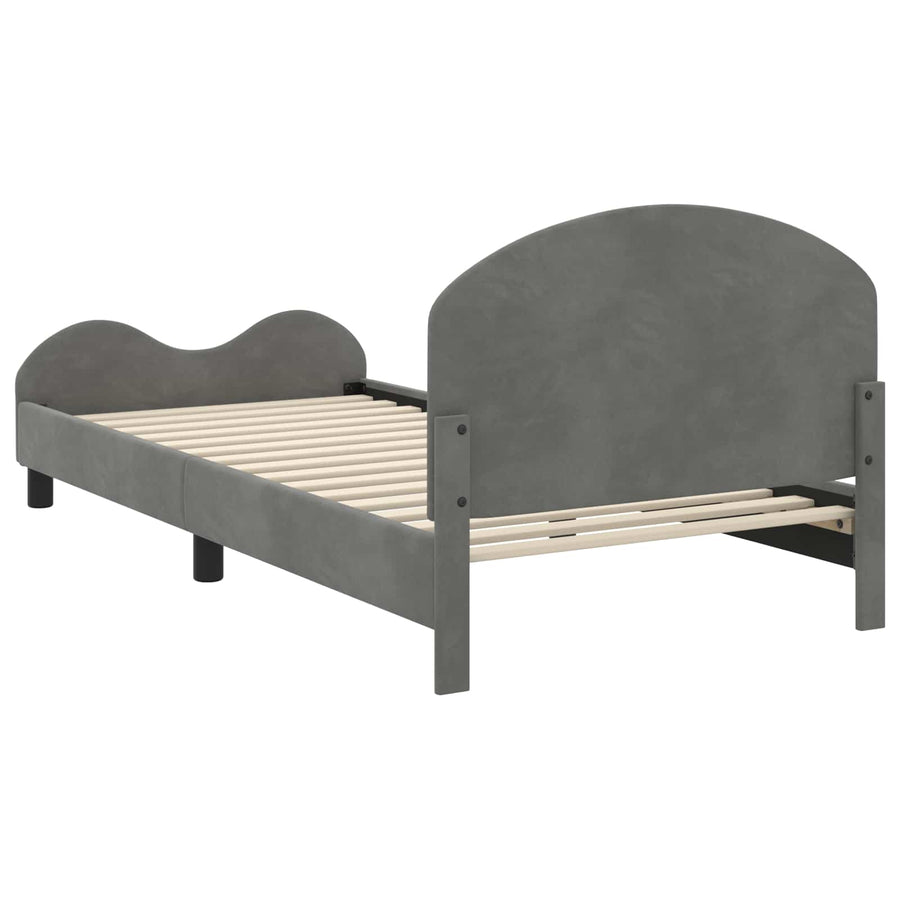 Bedframe voor kinderen met hoofdbord Donkergrijs 90 x 190 cm