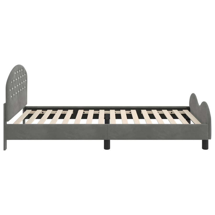 Bedframe voor kinderen met hoofdbord Donkergrijs 90 x 190 cm