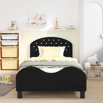 Bedframe Voor Kinderen Met Hoofdbord Fluweel 90 x 190 cm Zwart