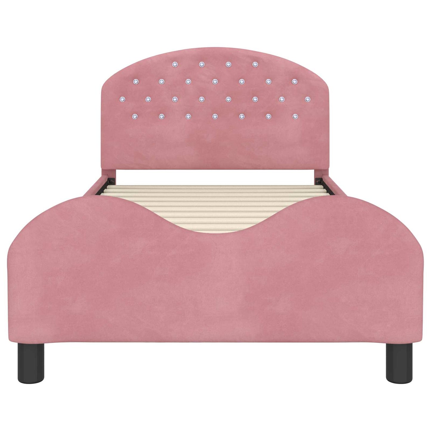 Bedframe voor kinderen met hoofdbord Roze 90 x 190 cm Fluweel