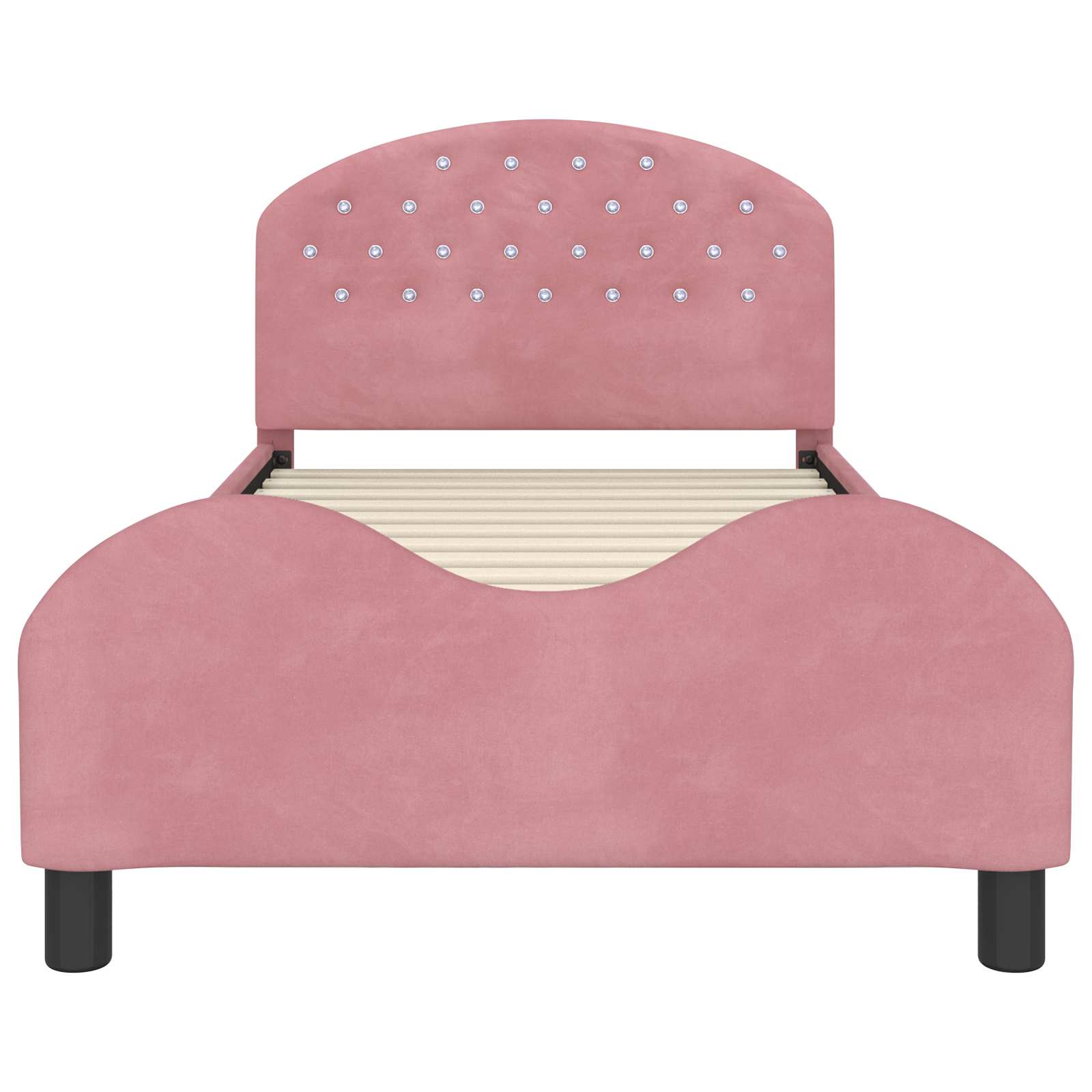 Bedframe voor kinderen met hoofdbord Roze 90 x 190 cm Fluweel