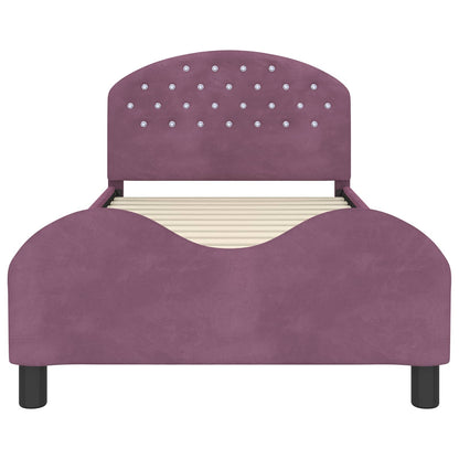 Bedframe voor kinderen met hoofdbord Paars 90 x 190 cm Fluweel