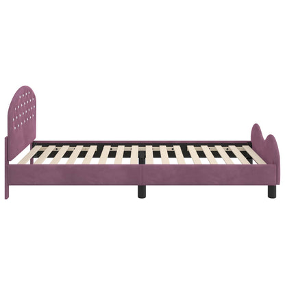 Bedframe voor kinderen met hoofdbord Paars 90 x 190 cm Fluweel